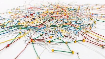 close-up of a colorful mind map on a whiteboard with interconnected ideas and arrows, showcasing brainstorming techniques. Yes Mind Map 