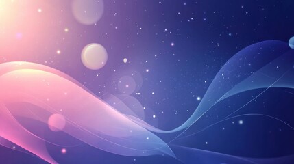 Fototapeta premium Abstract Cosmic Waves with Pastel Hues and Glimmering Stars