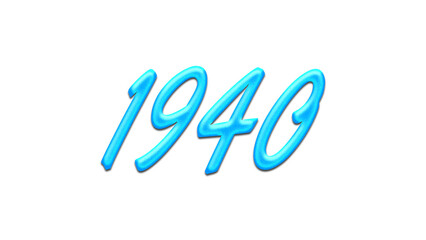 Glowing blue effect of number 1940 on white background.	