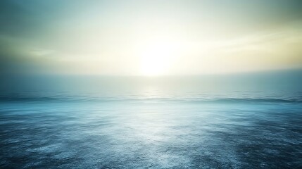 Fototapeta premium Serene Ocean Sunrise Calm Water Mist Horizon