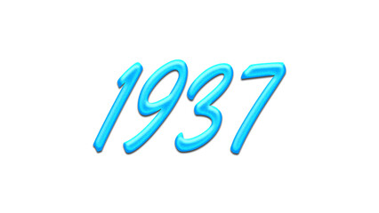 Glowing blue effect of number 1937 on white background.	