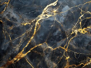 Fototapeta premium elegant marble texture with flowing gold veins, luxurious abstract pattern, soft lighting highlighting metallic accents