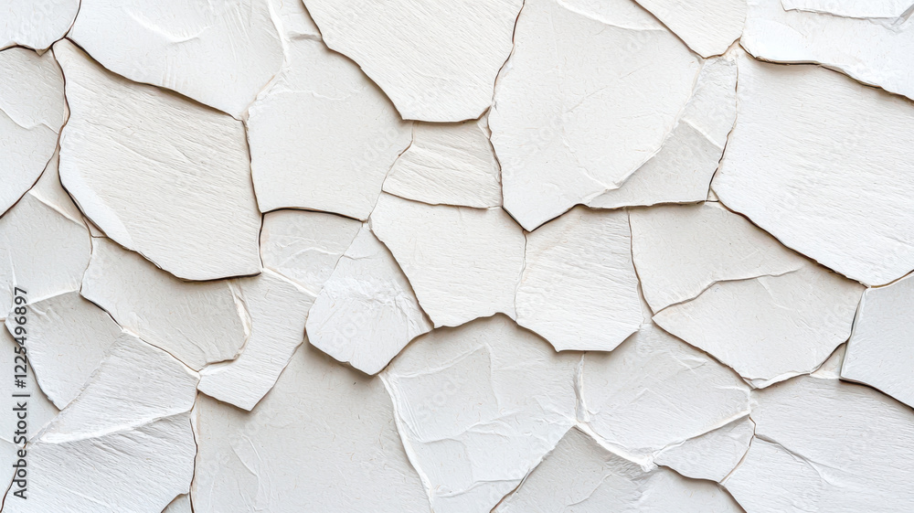 Poster minimalist textures of paper concept, textured white surface with uneven, cracked patterns creating 