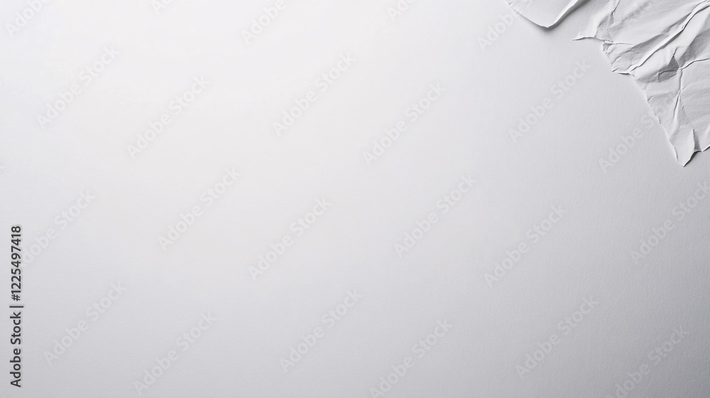 Poster white glued poster corner curl showing blank background space