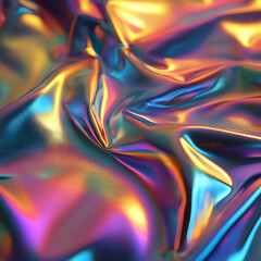 Naklejka premium Holographic rainbow foil iridescent texture abstract hologram background