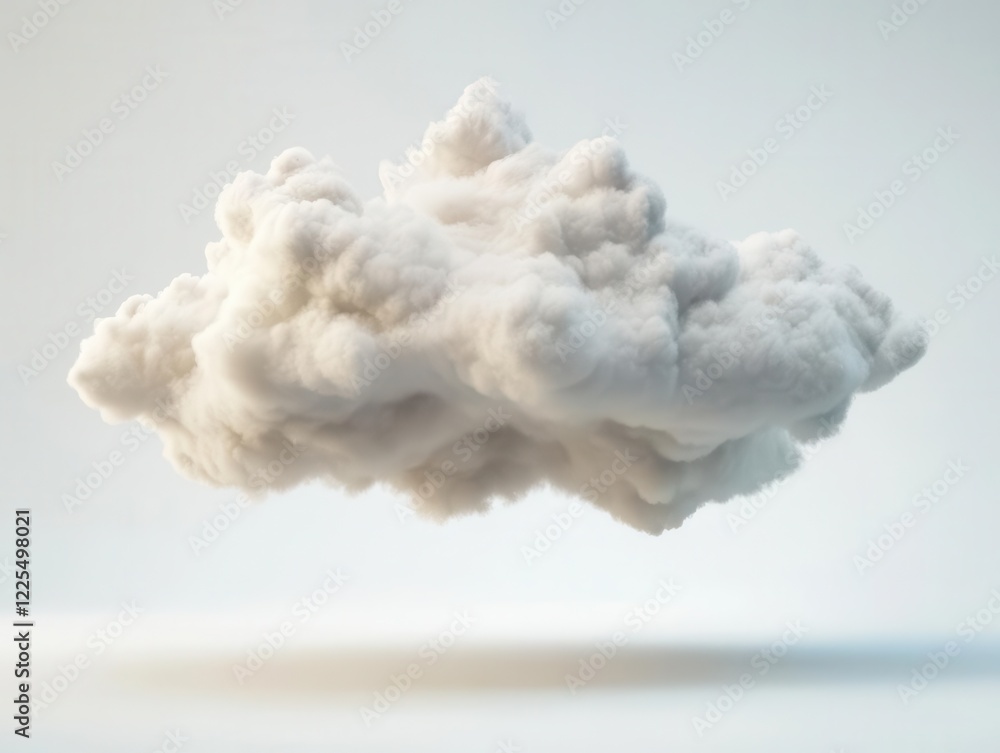 Aufkleber ethereal cumulus cloud formation floating in pristine white space, volumetric light creating soft sh
