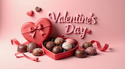 Valentine's day love wallpaper featuring heart-shaped chocolates in a romantic setting