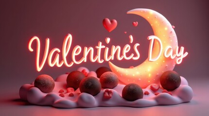 Valentine's day love wallpaper romantic theme cozy environment whimsical viewpoint dreamy concept