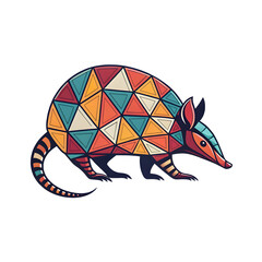 illustration armadillo on white background