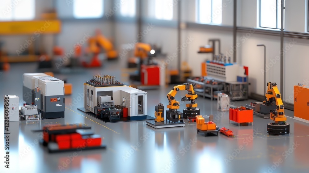 Poster automated factory robotics industrial production line