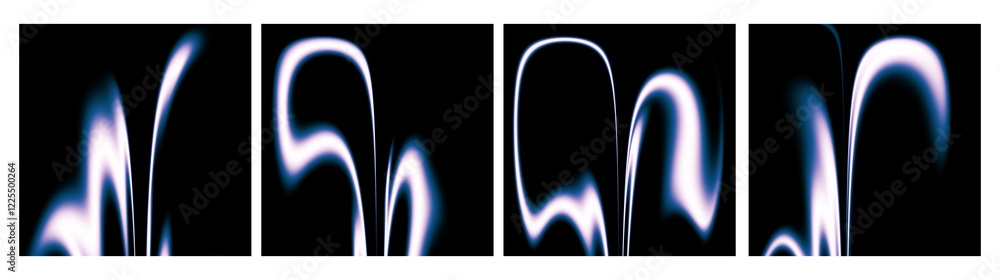 Poster dynamic and flowing forms emerge in a square arrangement, showcasing a blend of noise and blur that 