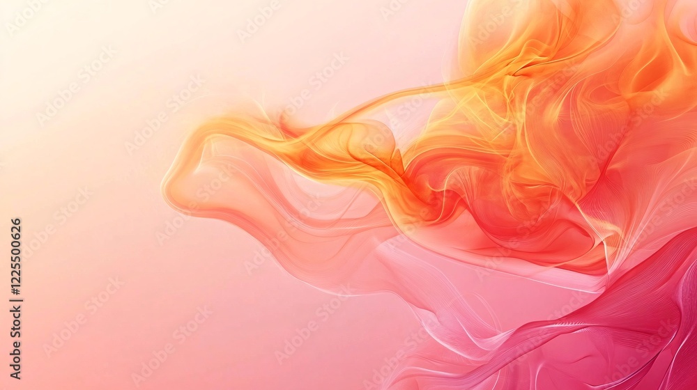 Poster abstract orange and pink waves flowing seamlessly creating a stunning visual