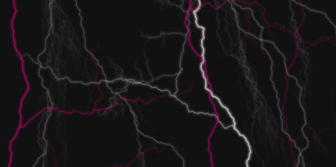 Thunder Stock Image In Black Background. Massive lightning bolt with branches isolated on black background.

