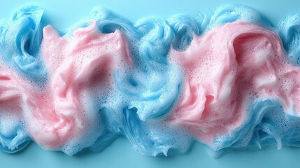 Obraz premium Whimsical Swirls of Pink and Blue Foam: A Dreamy Abstract Composition