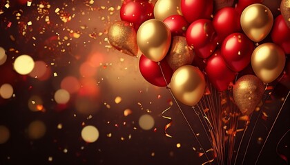 Wallpaper Ballons in rot und gold