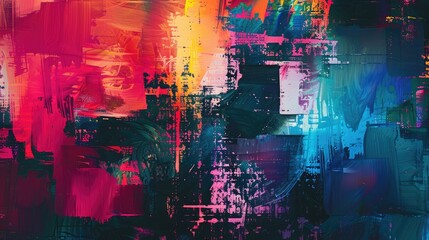 Artistic abstract wallpaper with glitchy broken screen texture.