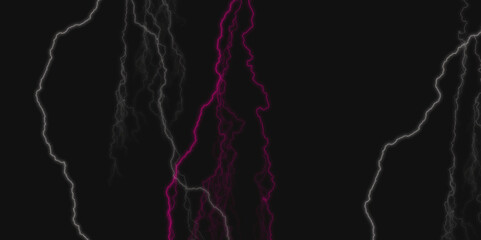 Thunder Stock Image In Black Background. Massive lightning bolt with branches isolated on black background.
