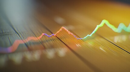 Colorful Data Visualization on Wood Background for Financial Insights