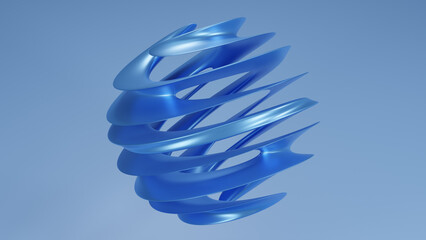 A smooth, 3D-rendered blue swirl on a blue background.