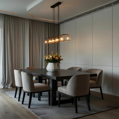 Spacious Luxury: Modern Living Room Interior in a Bellevue Home"