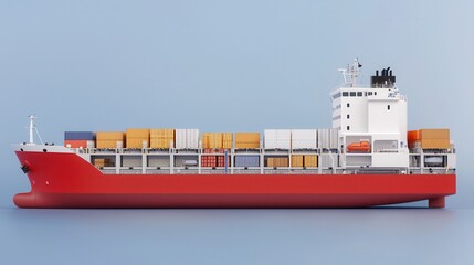 Cross Section of Cargo Ship Showing Internal Storage Layout