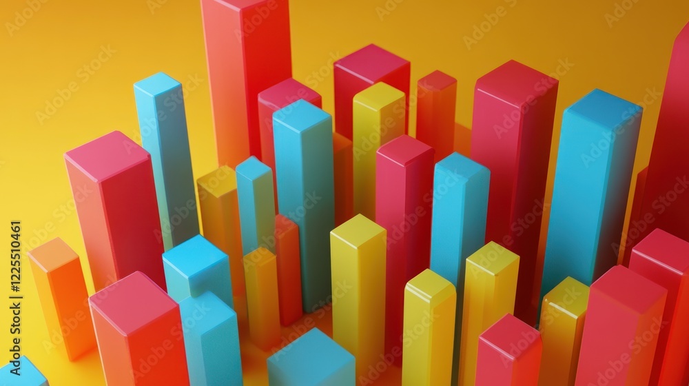 Poster colorful abstract blocks forming a dynamic pattern