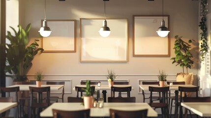 Empty space for advertising on mockup restaurant menu board.