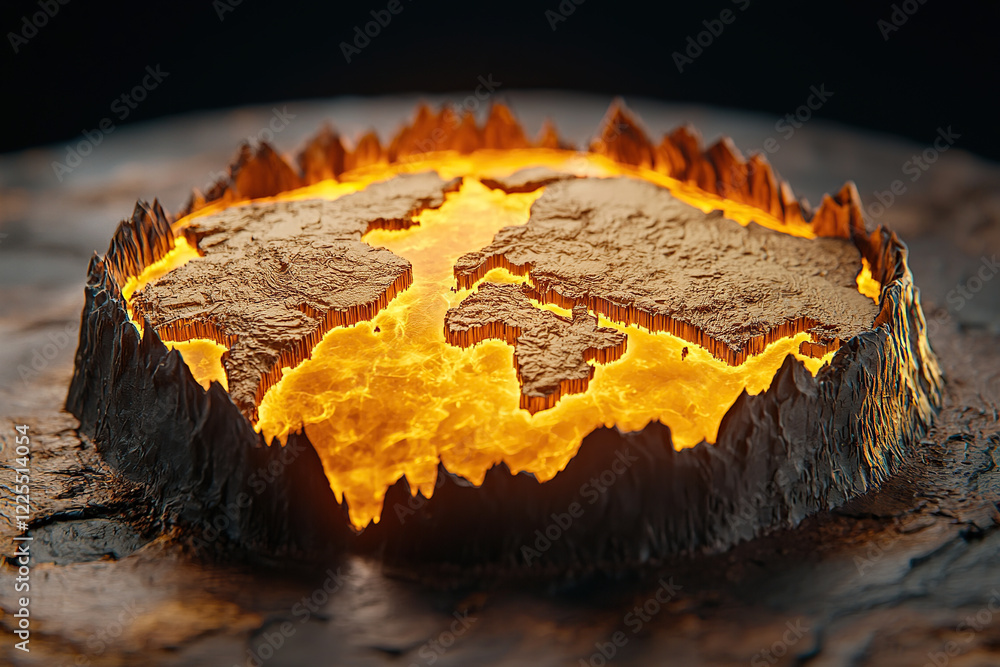 Poster radiant map glowing with optimized ad placements, showcasing vibrant, illuminated world map with fie