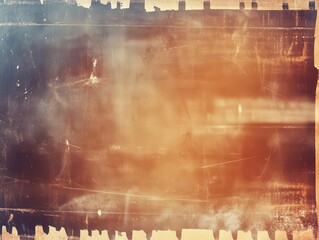 vintage film texture overlay with light leaks creating warm amber glow, organic grain patterns and authentic scratches