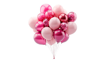  pink party balloons  isolated on birthday.ai generation