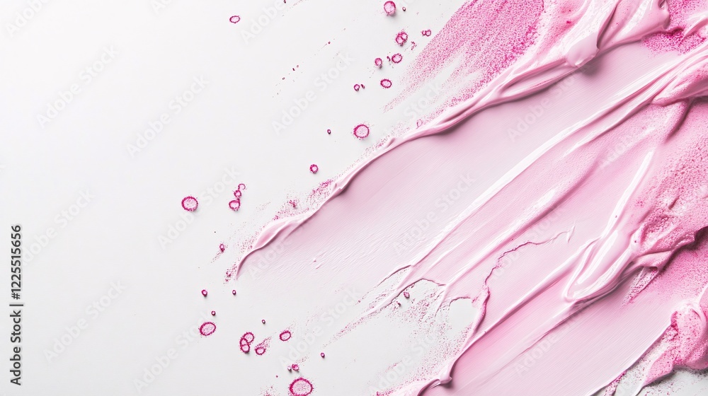 Poster pink paint strokes creating dynamic texture on white background