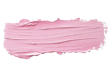 Pink brush strokes of paint isolated on a white background, in pastel colors. ai generation