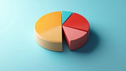 Obraz premium Colorful Three Dimensional Pie Chart Data Representation