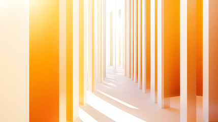 Obraz premium Abstract architectural background, vertical geometric shapes, sun reflection.