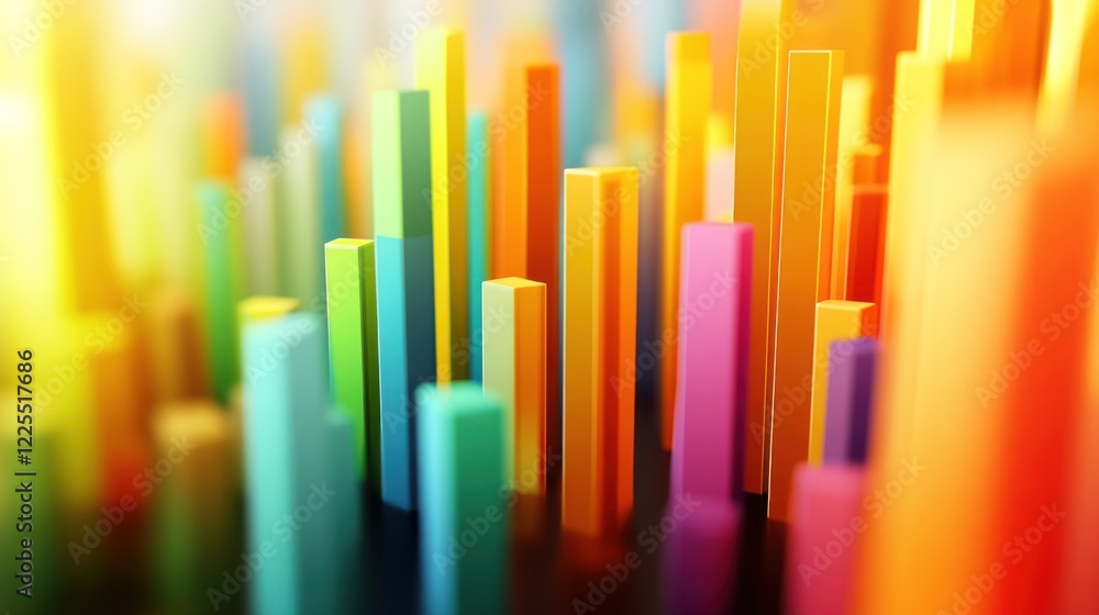 Aufkleber colorful abstract three dimensional bar graph representation