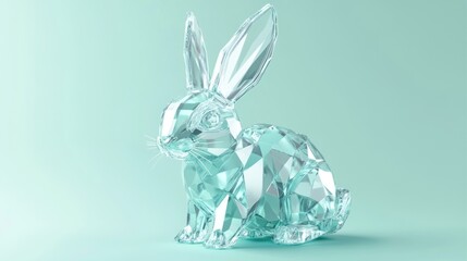 Crystal Rabbit Geometric Art Sculpture Design
