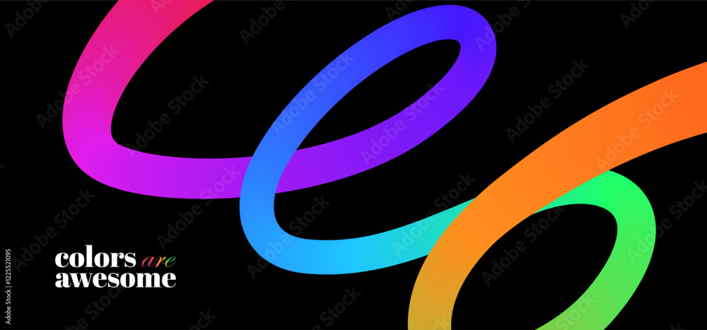 Aufkleber abstract background with colorful gradient curves. cool and fun design elements.