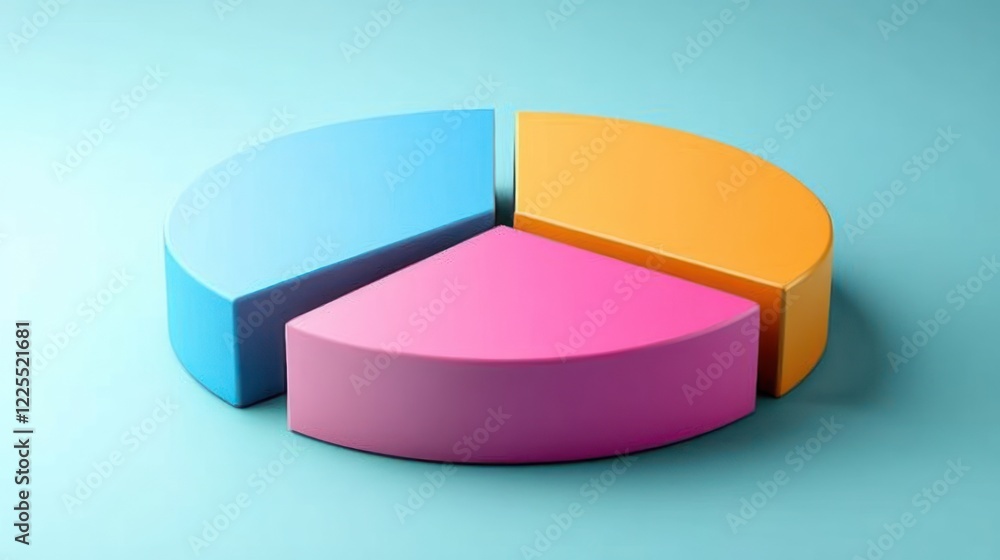 Aufkleber a three dimensional pie chart shows data segments