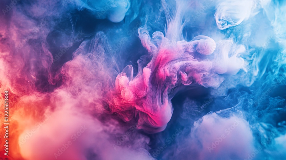 Aufkleber colorful smoke creating abstract shapes in a neon light