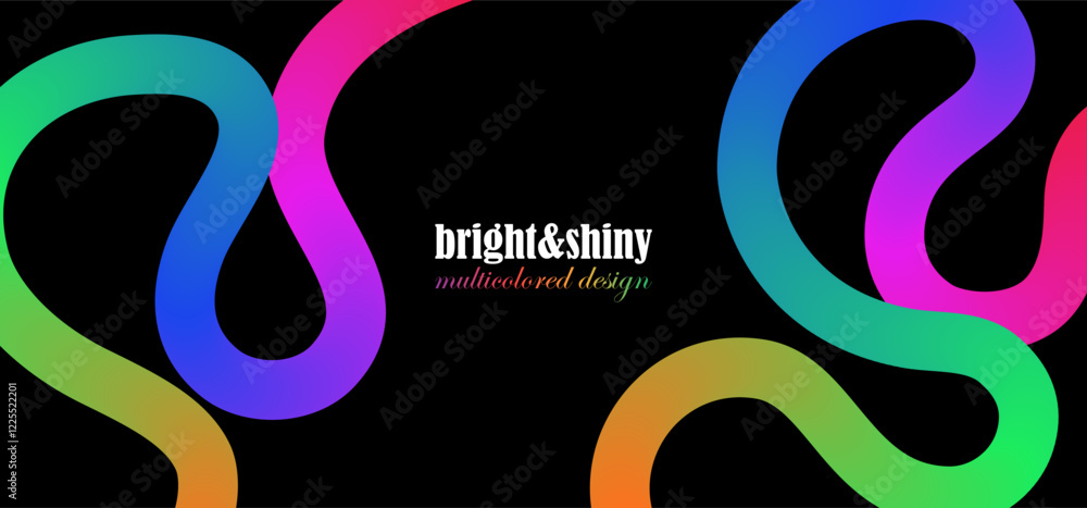 Aufkleber abstract background with colorful gradient curves. cool and fun design elements.