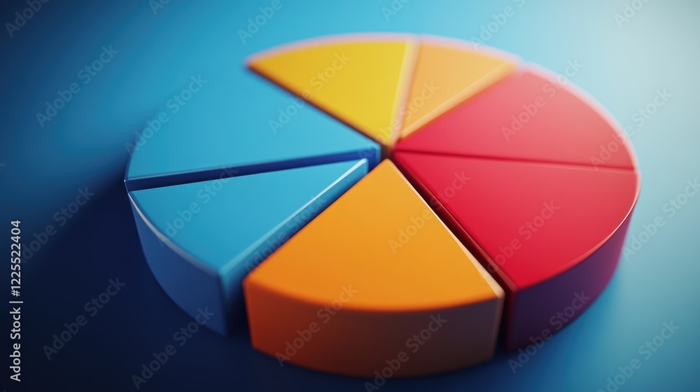 Aufkleber colorful three dimensional pie chart data representation