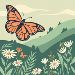 butterflies and flowers