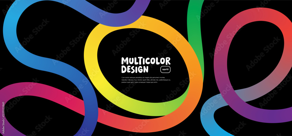 Aufkleber abstract background with colorful gradient curves. cool and fun design elements.