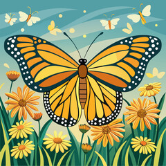 butterflies and flowers