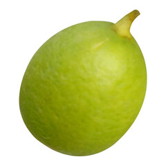 green lemon isolated on white background