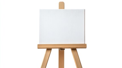 Blank Canvas on Wooden Easel Ready for Art