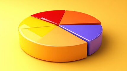 Fototapeta premium Colorful Three Dimensional Pie Chart Data Representation