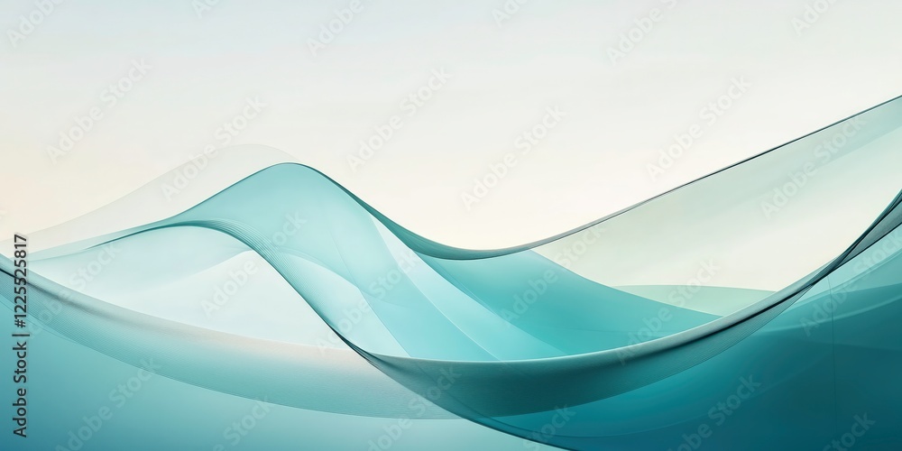 Poster abstract aqua waves: an ethereal and elegant abstract background featuring undulating waves of aqua 