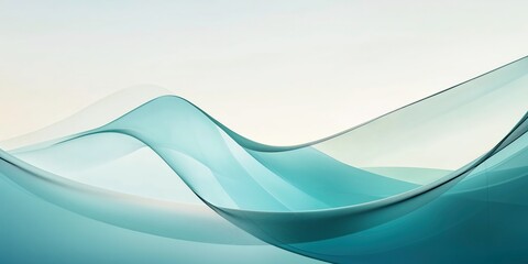 Abstract Aqua Waves: An ethereal and elegant abstract background featuring undulating waves of aqua blue and white, creating a mesmerizing and calming visual experience.