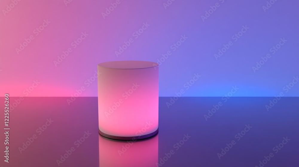 Poster illuminated cylindrical object on gradient background